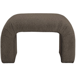 Meridian Niagara Brown Boucle Fabric Bench