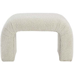 Meridian Niagara Cream Boucle Fabric Bench