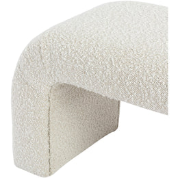 Meridian Niagara Cream Boucle Fabric Bench