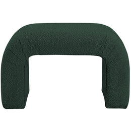 Meridian Niagara Green Boucle Fabric Bench