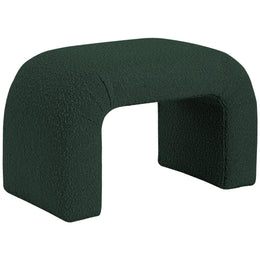 Meridian Niagara Green Boucle Fabric Bench
