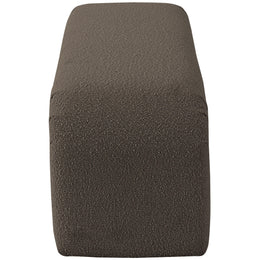 Meridian Niagara Brown Boucle Fabric Bench