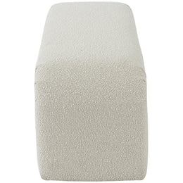 Meridian Niagara Cream Boucle Fabric Bench