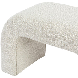 Meridian Niagara Cream Boucle Fabric Bench