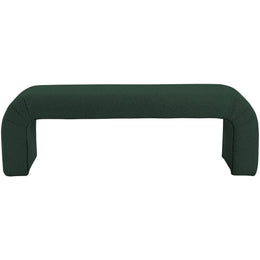 Meridian Niagara Green Boucle Fabric Bench