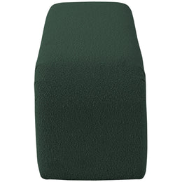 Meridian Niagara Green Boucle Fabric Bench