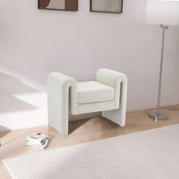 Meridian Sloan Cream Velvet Bench