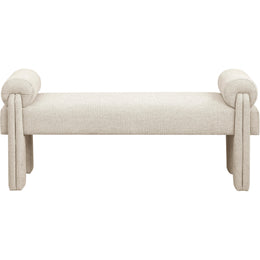 Meridian Stefano Beige Polyester Fabric Bench