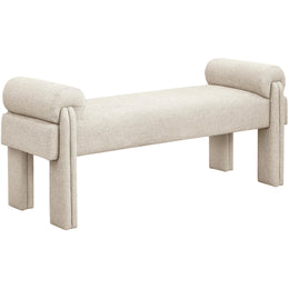 Meridian Stefano Beige Polyester Fabric Bench