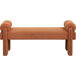 Meridian Stefano Cognac Polyester Fabric Bench