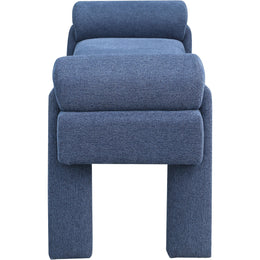 Meridian Stefano Navy Polyester Fabric Bench