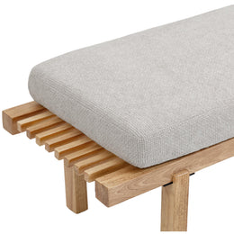 Meridian Naya Cream Chenille Fabric Bench