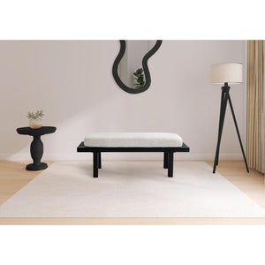 Meridian Naya Cream Chenille Fabric Bench