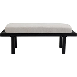 Meridian Naya Cream Chenille Fabric Bench