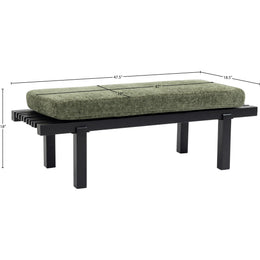 Meridian Naya Green Chenille Fabric Bench