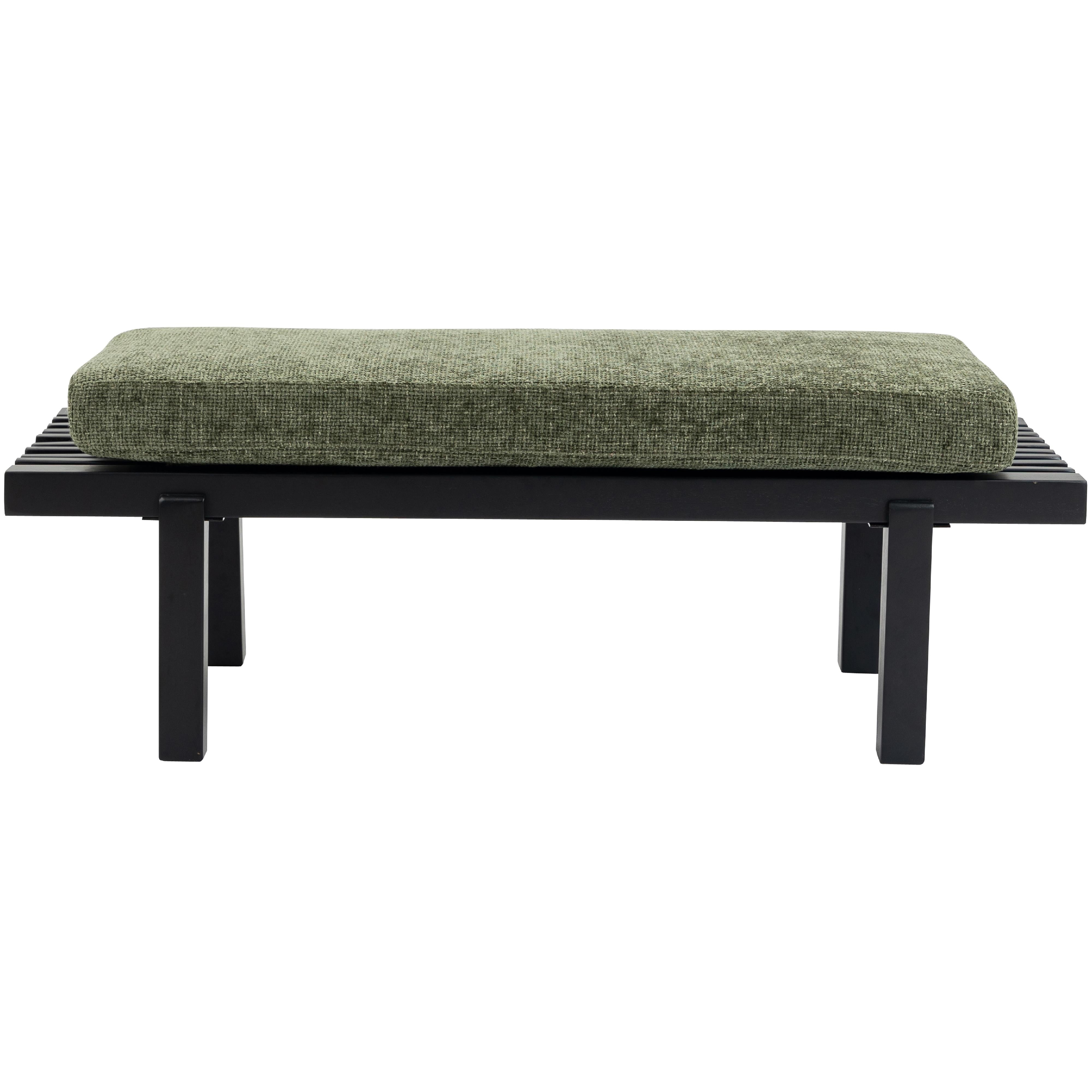 Meridian Naya Green Chenille Fabric Bench