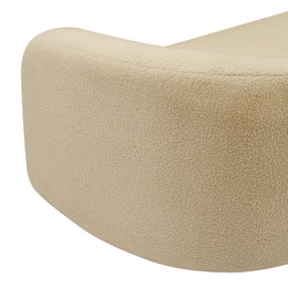 Meridian Kali Beige Faux Shearling Teddy Fabric Chair