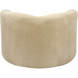 Meridian Kali Beige Faux Shearling Teddy Fabric Chair