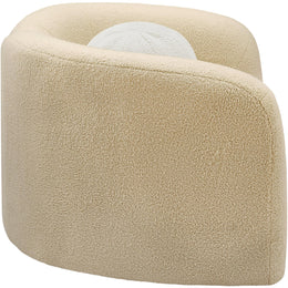 Meridian Kali Beige Faux Shearling Teddy Fabric Chair