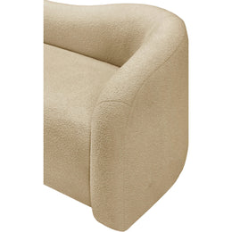 Meridian Kali Beige Faux Shearling Teddy Fabric Chair