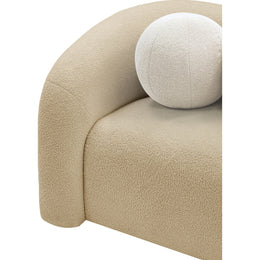 Meridian Kali Beige Faux Shearling Teddy Fabric Chair