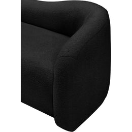 Meridian Kali Black Faux Shearling Teddy Fabric Chair