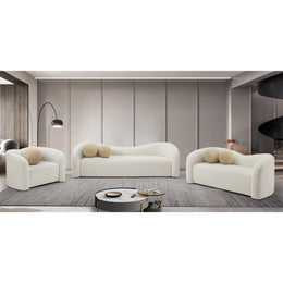 Meridian Kali Cream Faux Shearling Teddy Fabric Chair