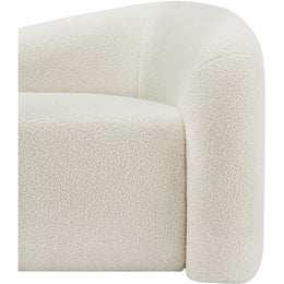 Meridian Kali Cream Faux Shearling Teddy Fabric Chair