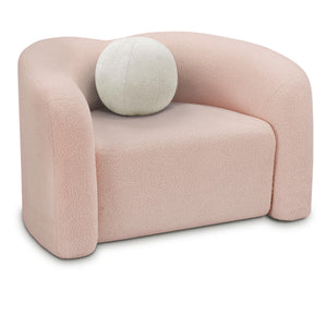 Meridian Kali Pink Faux Shearling Teddy Fabric Chair