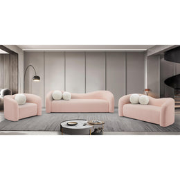 Meridian Kali Pink Faux Shearling Teddy Fabric Chair