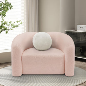 Meridian Kali Pink Faux Shearling Teddy Fabric Chair