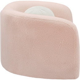 Meridian Kali Pink Faux Shearling Teddy Fabric Chair