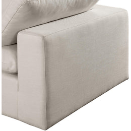 Meridian Comfy Beige Linen Textured Fabric Modular Corner Chair