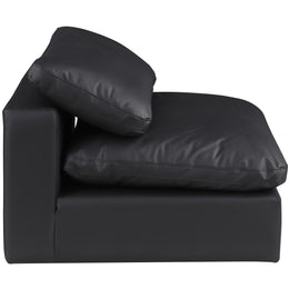 Meridian Comfy Black Vegan Leather Modular Armless Chair