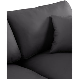 Meridian Comfy Black Vegan Leather Modular Armless Chair