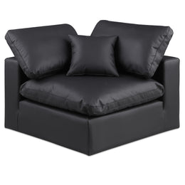 Meridian Comfy Black Vegan Leather Modular Corner Chair