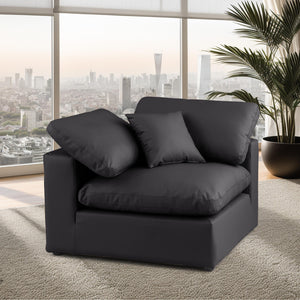 Meridian Comfy Black Vegan Leather Modular Corner Chair