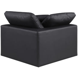 Meridian Comfy Black Vegan Leather Modular Corner Chair