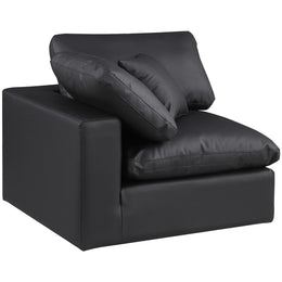 Meridian Comfy Black Vegan Leather Modular Corner Chair