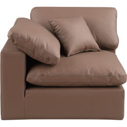 Meridian Comfy Brown Vegan Leather Modular Corner Chair