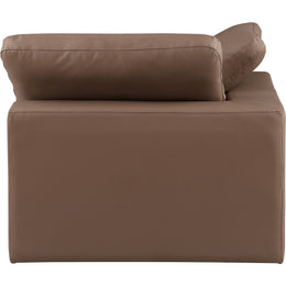 Meridian Comfy Brown Vegan Leather Modular Corner Chair