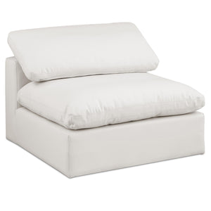 Meridian Comfy Cream Vegan Leather Modular Armless Chair