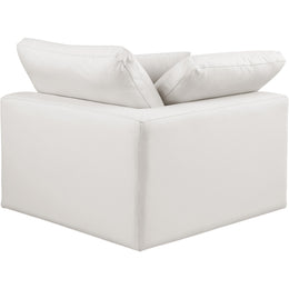 Meridian Comfy Cream Vegan Leather Modular Corner Chair