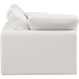 Meridian Comfy Cream Vegan Leather Modular Corner Chair