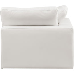 Meridian Comfy Cream Vegan Leather Modular Corner Chair