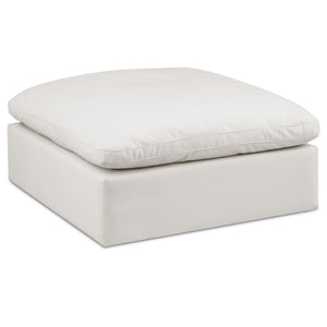 Meridian Comfy Cream Vegan Leather Modular Ottoman