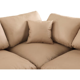 Meridian Comfy Tan Vegan Leather Modular Corner Chair