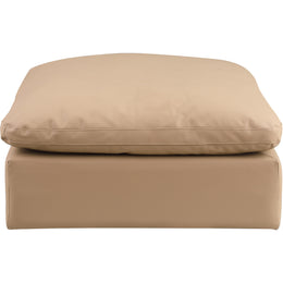 Meridian Comfy Tan Vegan Leather Modular Ottoman