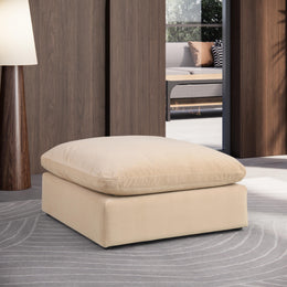 Meridian Comfy Beige Velvet Modular Ottoman