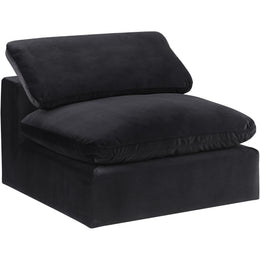 Meridian Comfy Black Velvet Modular Armless Chair